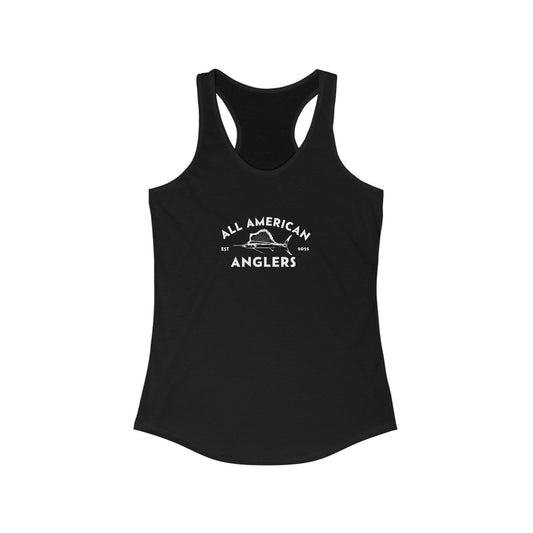 Women's Classic Fit Racerback Tank Top - White Logo
